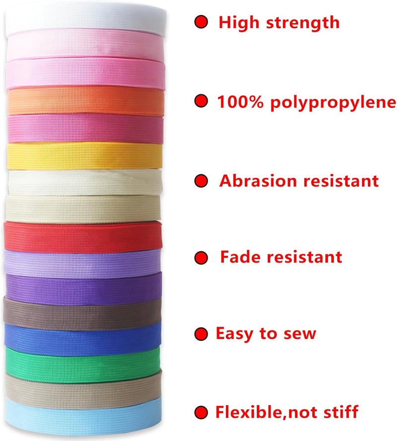 ZHFMLY ZHFMILY Polypropylene Webbing 1 inch Royal Blue 20 Yards Heavy Duty Poly Strapping Backpack Straps for Climbing Outdoors Indoors Crafting DIY - Image 3